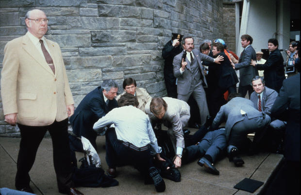 Chaos Outside The Washington Hilton Hotel After The Assassination Attempt On President Reagan 